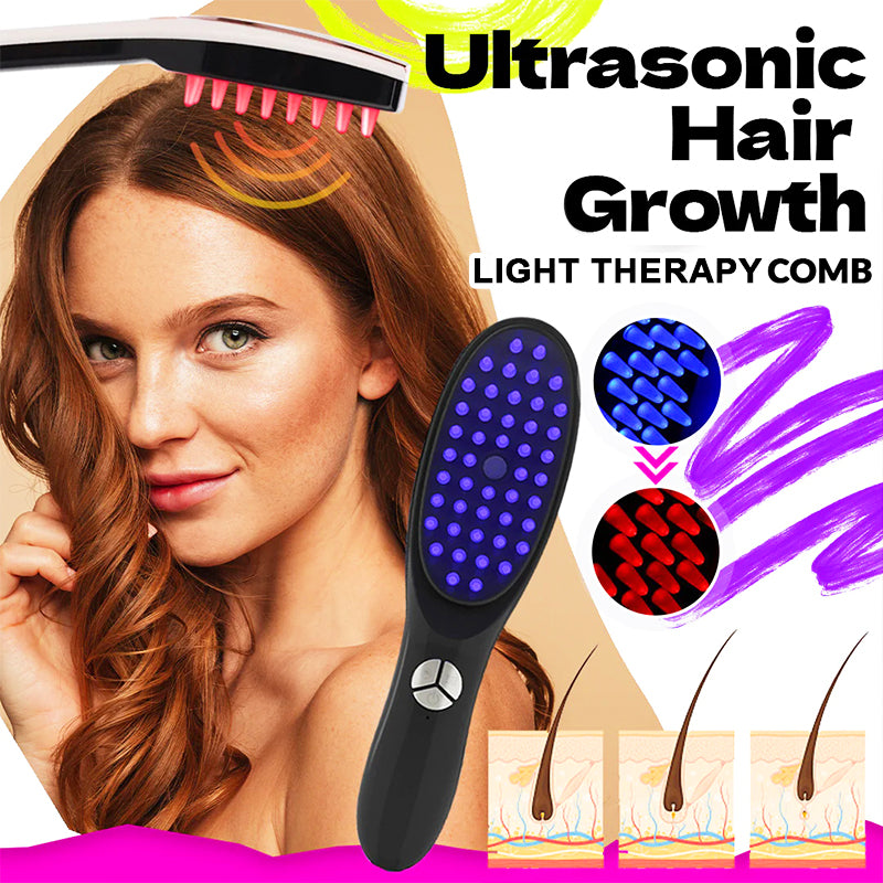 Multi-functional Hair Growth Massage Comb (Light Therapy+Ultrasonic Vibration+Nano Ion Atomization)