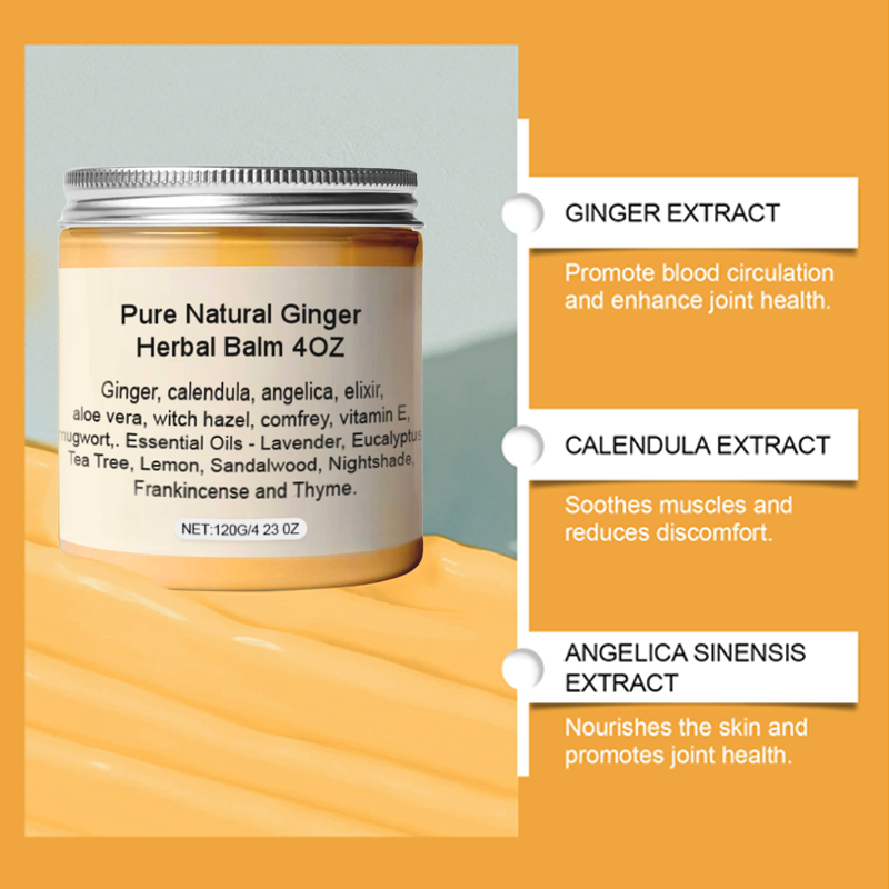 Pure Natural Ginger Herbal Balm 4OZ