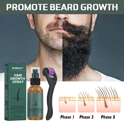 Seurico™ Beard Growth Natural Spray & Microneedle Roller Set