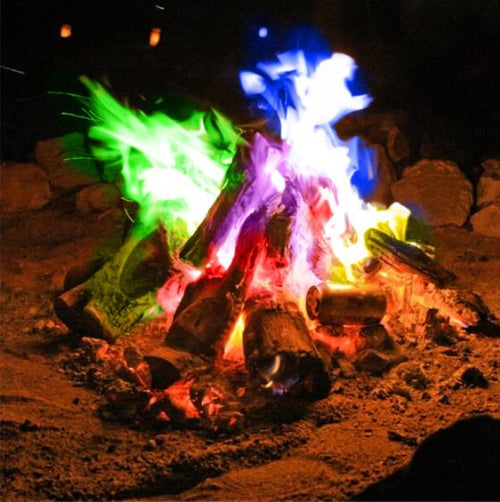 Bonfire Flame Powder Mysterious Magic Fire Fireplace Color Sachet Pyrotechnics Magic Trick Outdoor Camping Hiking Survival Tool