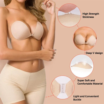 Seurico™ Strapless Adhesive Bra-Backless Reusable Invisible Push Up Bra