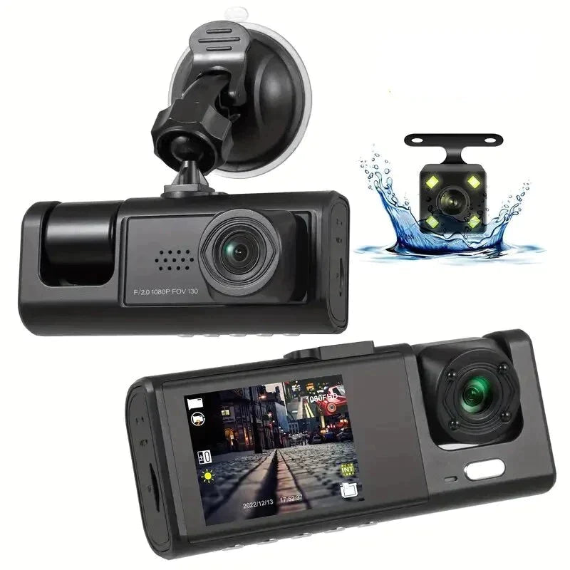 Seurico™ Three-Channel Dash Cam with IR Night Vision & G-Sensor