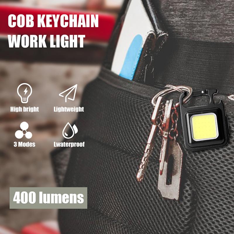 Seurico™ Portable Flashlight Keychain Mini LED Light Glare COB USB Charging